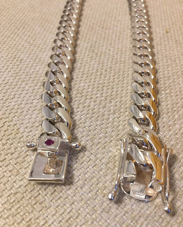 Solid 999 Sterling Silver Cuban Chain 13mm 370gr
